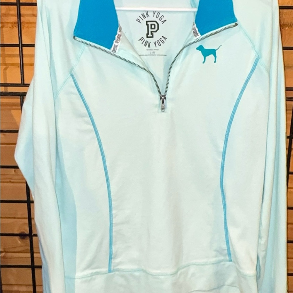 Victoria's Secret Mint Green Pink Yoga Pullover